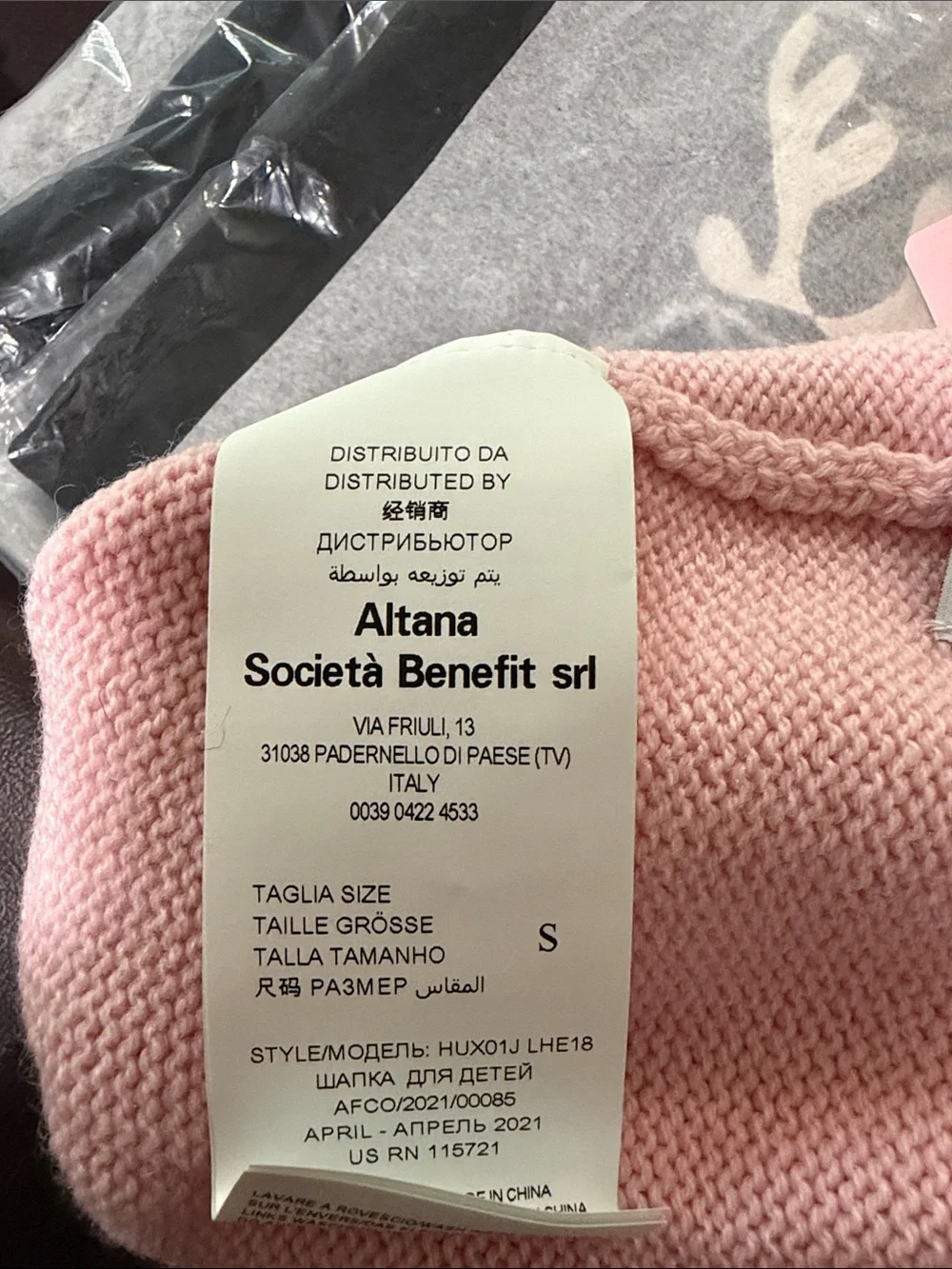 Moschino Pink Knit Beanie with Black Logo Cuff